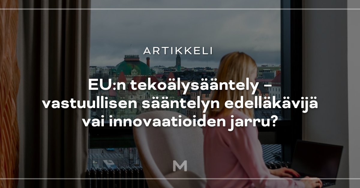 Merilampi's tweet photo. Uudessa artikkelissamme tarkastelemme EU:n tekoälysääntelyä – onko se vastuullisen sääntelyn edelläkävijä vai innovaatioiden este? 🌍🤔 https://t.co/vNsBH5ZB1p https://t.co/0nyEbJvYtb