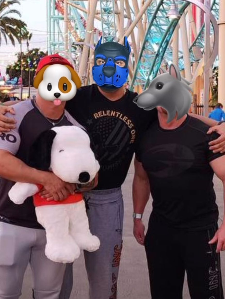 Awrooooo! @MusclePupRex came to visit LA. Had the best pup time with him and @casper_braun at Knotts Berry Farm and <a href="/Howldtla/">HOWL Puppy Party</a> . @FitPupMike joined us as well for a fun time at Howl. Can’t wait for Rex to visit again soon. 🥰