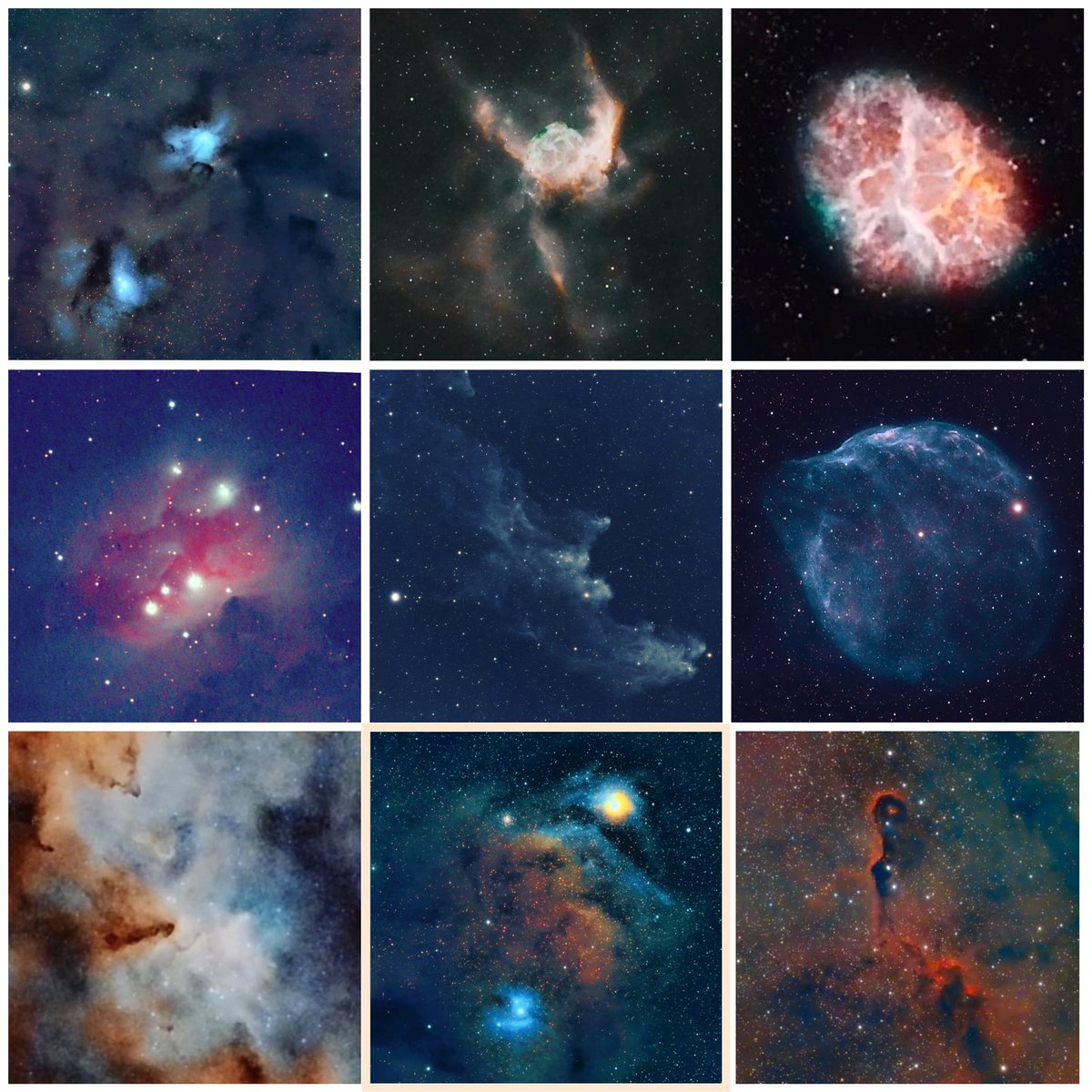 nababaha's tweet photo. 2023 astrophotography collection
I look forward to improve my AP skills in 2024.
Merry Christmas and a Happy New Year to everyone!
#lobster #rosette #heart #monkeyhead #seagull #tadpole #fishhead #soul #antares #blueangel #thorshelmet #crab #runningman #witchhead #dolphin
#etc https://t.co/246io69gFm