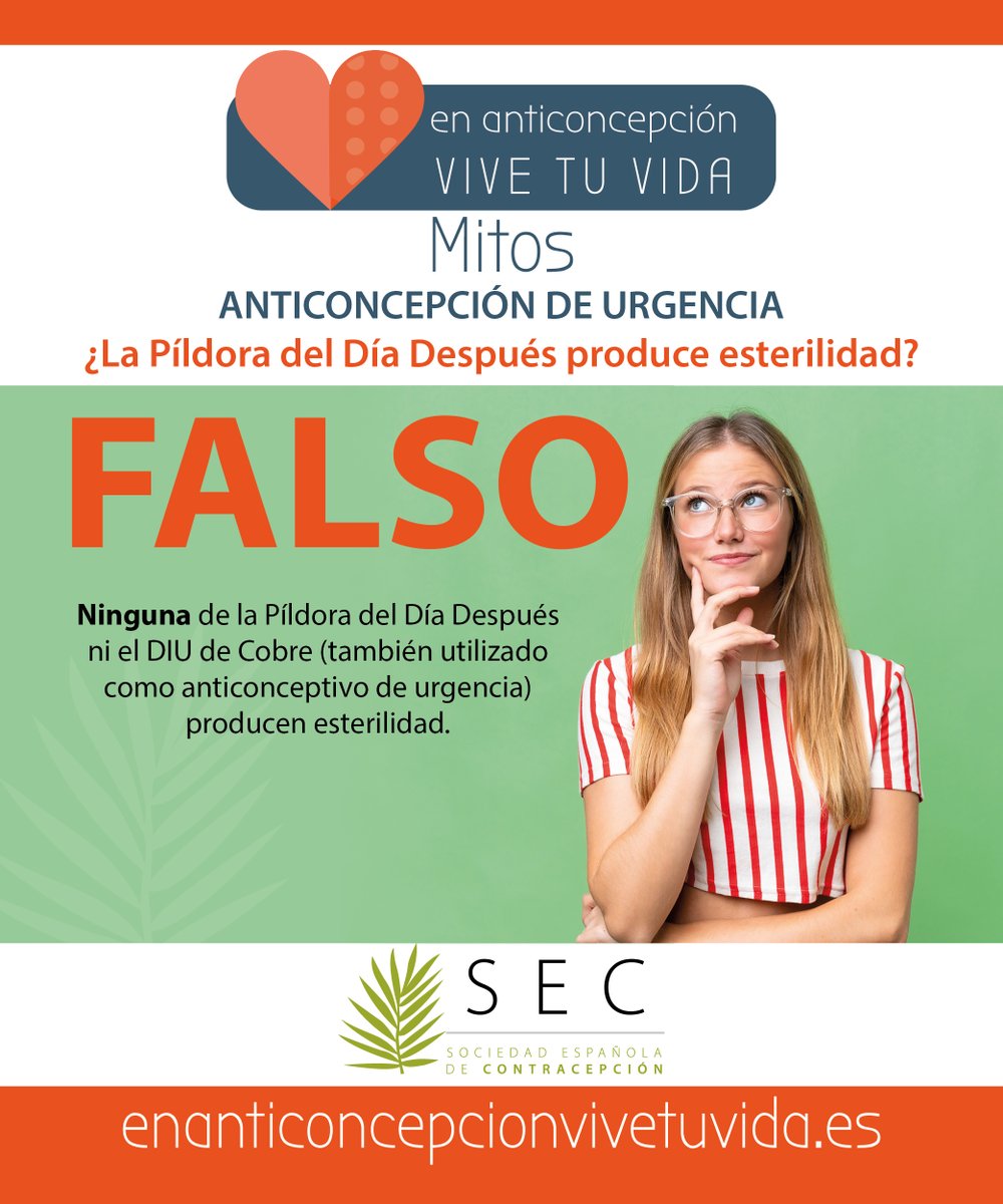 Existen alrededor de la anticoncepción creencias erróneas que bien por factores, culturales y educativos hacen que se confundan los beneficios que ofrecen los métodos anticonceptivos. No creas todo lo que te dicen. #Contraception #Salud #Mujer #AnticoncepciónSEC #mitos