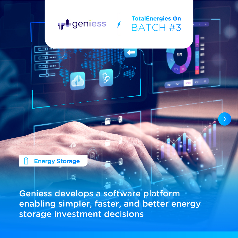 TotalEnergies's tweet photo. 📣 Join TotalEnergies On Batch #4, our #electricity and #renewables start-up accelerator program! ⚡
Like Geniess, empower your start-up with TotalEnergies On!
👉 Apply by January 26th to benefit from our tailored program, network &amp; expertise for 6 months!