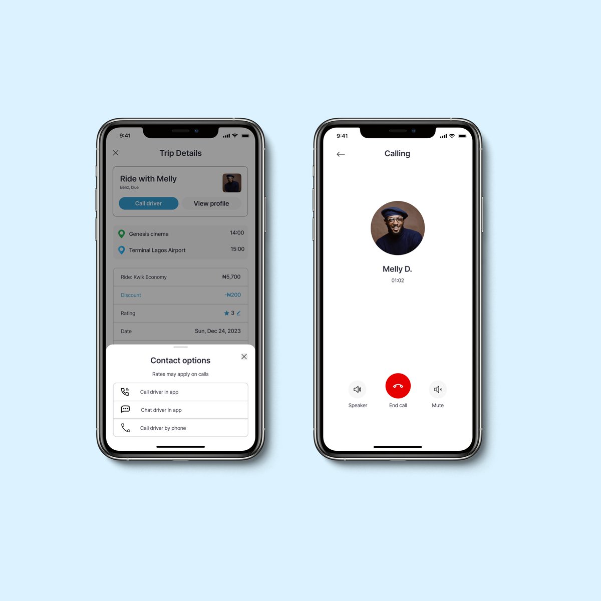 Day 14 of the <a href="/Daviowhite/">Your Designer</a>  case study challenge

Contacting driver Screen of “Kwik” a ride-hailing app 🚙
Reference- Bolt App

Merry Christmas everyone, have an amazing celebration with your loved ones😊

#DailyUi #uidesign