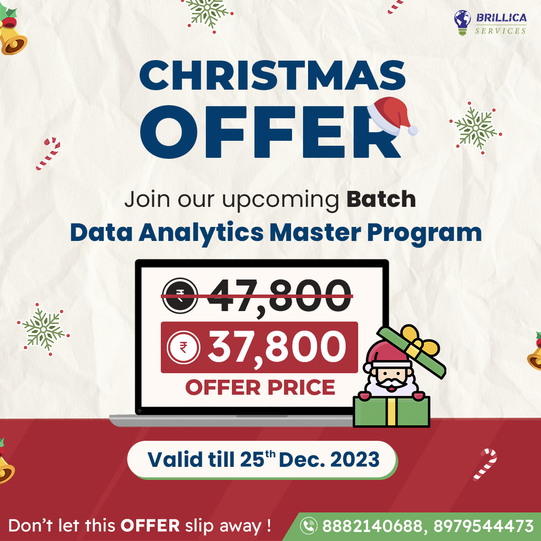 Brillica_bspl's tweet image. 💥Christmas Offer 💥
#BrillicaServices #dataanlytics #offer #dataanalyticscourseindehradun #Christmasoffer # #dataanalyticscourseindelhi #placement #salaar