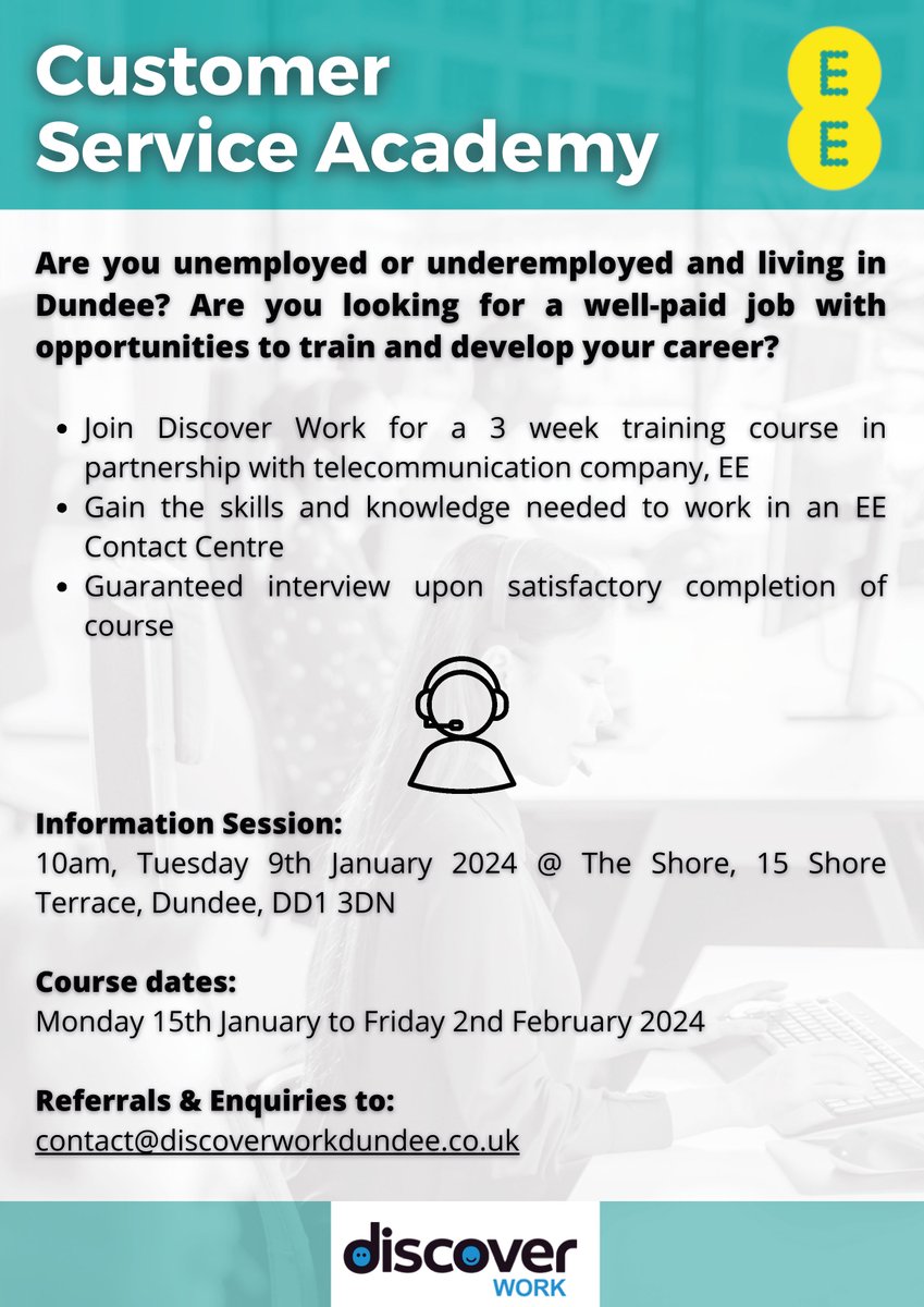 New Year customer service academy @DundeeEmploy details below👇