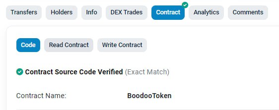 BooDoo_Games's tweet photo. ✔️ ✔️ ✔️

✖️ The BODO token contract has been successfully verified, ticking the checkbox right at the heart of BSC Scan.

https://t.co/IPJqTKyhmD https://t.co/fXSXAbxeYE