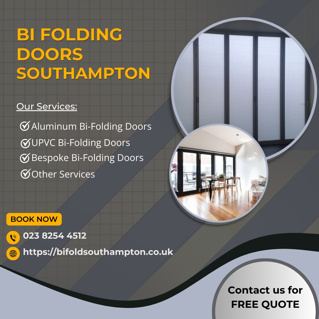 DoorsFold's tweet photo. Bi-Fold Doors Southampton finished projects this week. Upgrade your living spaces with our chic doors. Call 023 8254 4512 or visit https://t.co/TGSidB5412 for a FREE quote.  

#southampton #aluminumbifoldingdoors #upvcbifoldingdoors #bespokebifoldingdoors https://t.co/W6dqTfKioq