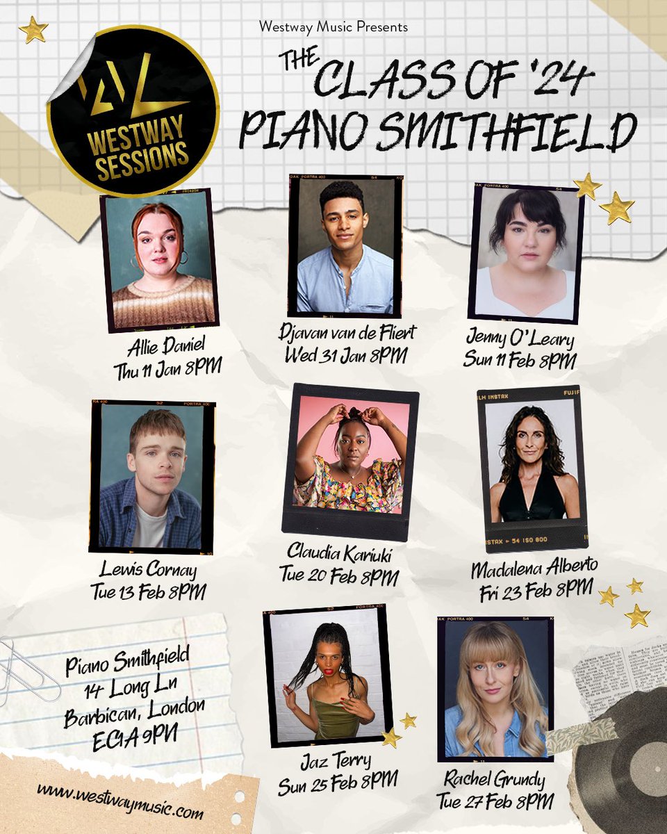 We’re back at Piano Smithfield near The Barbican this January & February for another dazzling series. It’s our favourite venue to see the very best emerging West End talent and we can’t wait to see you at the shows! seetickets.com/tour/westway-s…