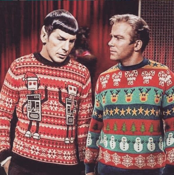 Leonard Nimoy and William Shatner ❤️🌲. #Christmasjumpers