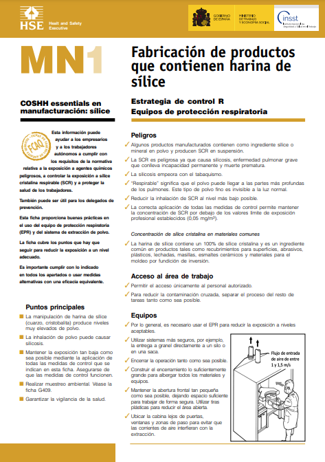 GVAinvassat's tweet photo. 🙋♀️@INSST_MITES_GOB publica una serie #FCAQ para control de exposición a #sílice en manufacturación
▶️Productos con harina de sílice o polvo mineral
▶️Mezclado en seco de polvos que contienen sílice
▶️Empacado a pequeña escala
👉 https://t.co/CBm55QWwHU
#PRL #SST #RiesgoQuímico https://t.co/RinjLfZmWO