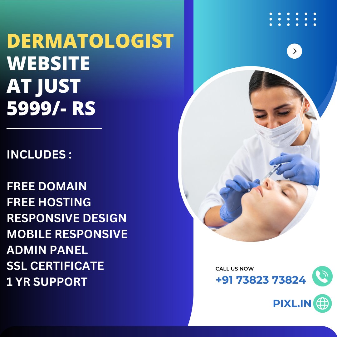 pixldotin's tweet photo. 🚀 Launch your Own Dermatologist Website at just 5999/- Rs

Visit Us: https://t.co/HJ2JKm7DAm
Call Us: +91 73823 73824

#webdesign #pixldigitalsolutions #website #design #webdevelopment #marketing #webdesigner #digitalmarketing #seo #branding #websitedesign #webdeveloper #web https://t.co/40AJrLXDyP