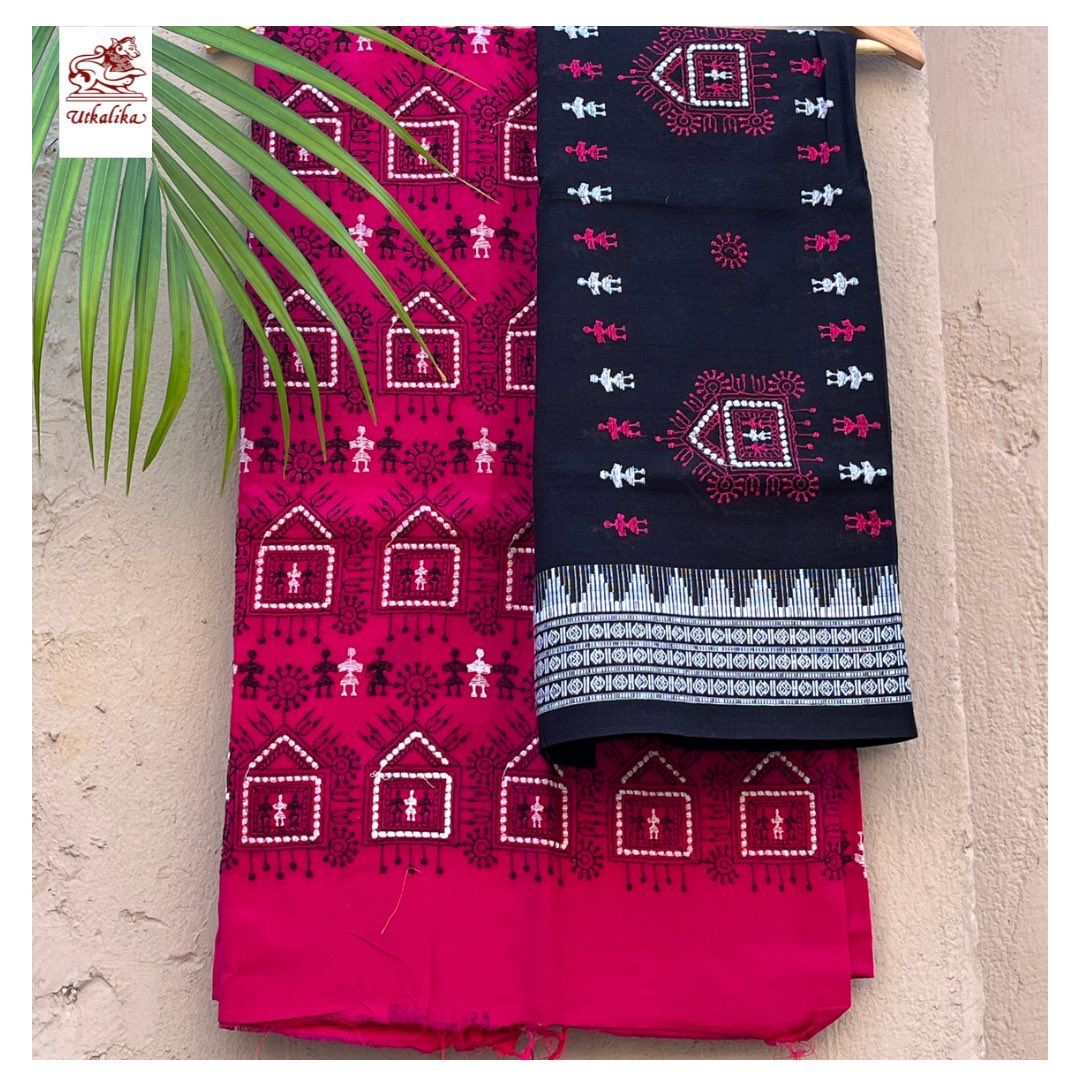 UtkalikaOdisha's tweet photo. "Elegance Unveiled: Embrace the Tradition with Utkalika's Tribal Bomkai Dress Sets! 💃🌟 Complete your look with our stunning set of unstitched top, bottom, and dupatta. 

Visit: https://t.co/o7lbePdwUv 

#UtkalikaHandlooms #TribalBomkaiCollection #TraditionRedefined" https://t.co/FjjXu54iGx