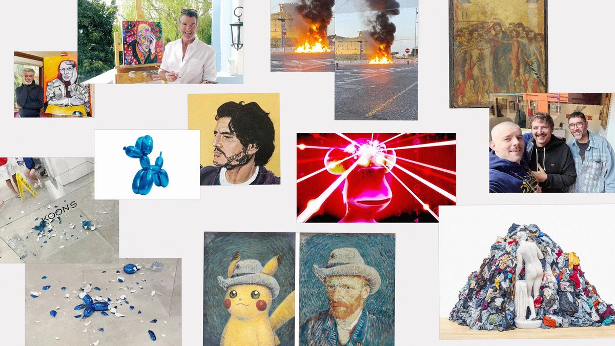 I wrote about the most batshit art world moments of 2023, for @plastermagazine (featuring Jeff Koons' smashed-up pup, a Van Gogh in an Ikea bag, a fake Pierce Brosnan exhibition and much more...)

plastermagazine.com/articles/crazi…