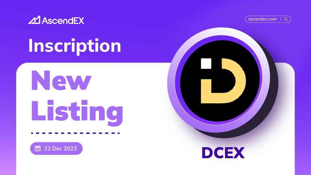 🥰Hold on tight, AscendEX fam! 🌟 🚨This Friday, brace yourselves for the  launch of the #DRC20 token $DCEX – the rocket fuel your crypto journey  needs! 🚀 😎Get ready to soar to