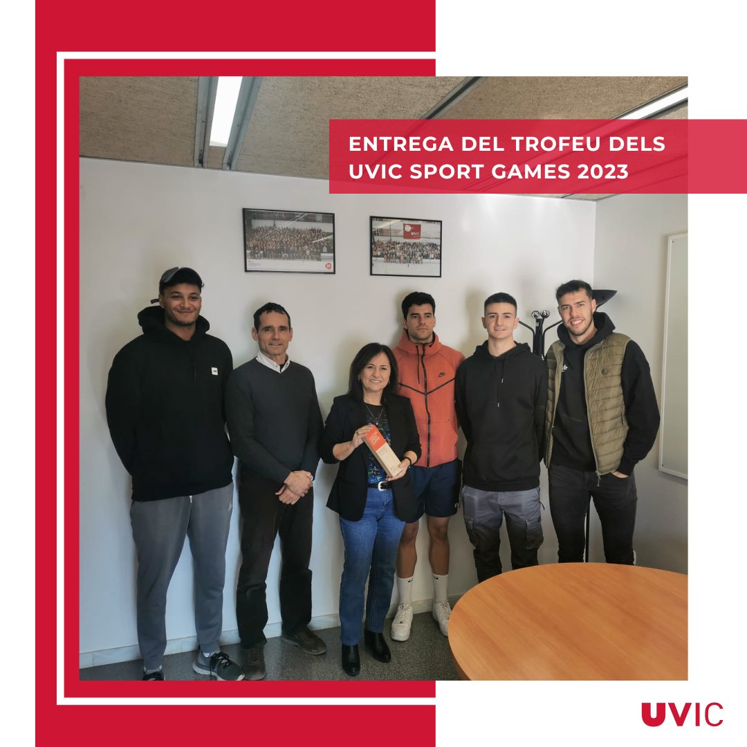 UVic_FCTE's tweet photo. La Facultat de Ciรจncies, Tecnologia i Enginyeries rep el trofeu dels Uvic Sport Games 2023! ๐โจ
Enhorabona a tot l'equip per aquest merescut reconeixement! ๐๐
#sportgames #fcte https://t.co/1MswtNJQZB