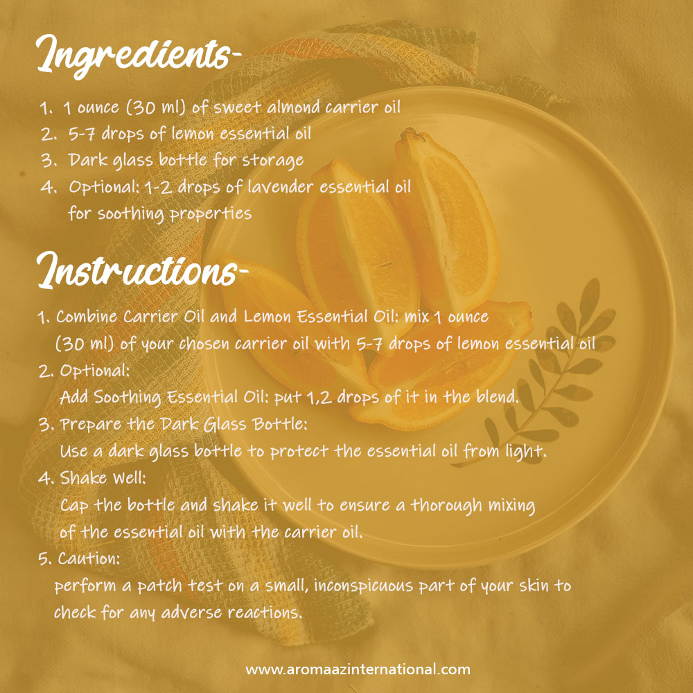 AromaazIntl's tweet image. 🌟 Sniff and Shine with Lemon Zest: 🌟

Unleash the invigorating aroma of lemon that will kick those Monday blues to the curb!
For more info: aromaazinternational.com/natural-essent…

#LemonLove #EssentialOilMagic #SniffAndShine
#lemonessentialoil #sniffandshine