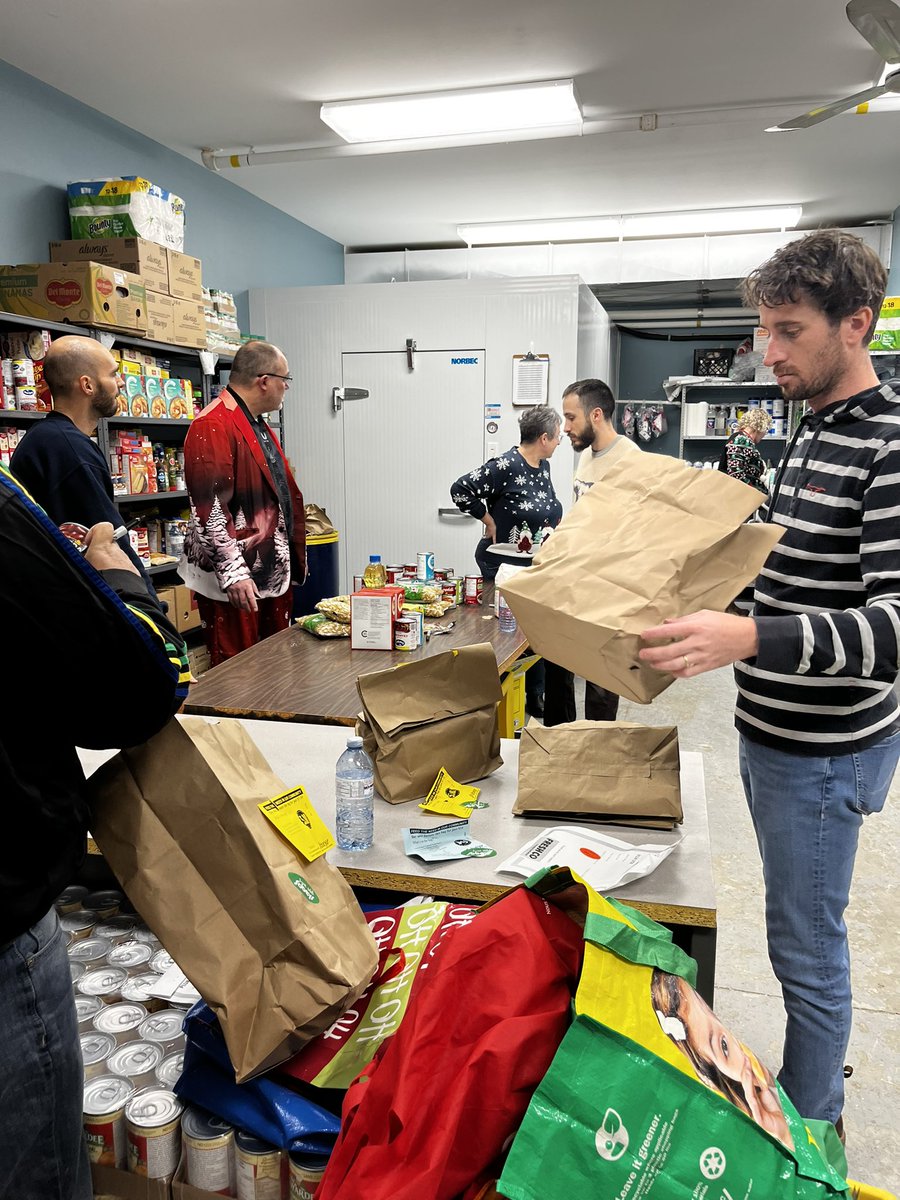 This incredible team volunteered to sort food donations at the Salvation Army yesterday and made a big impact. Thank you!