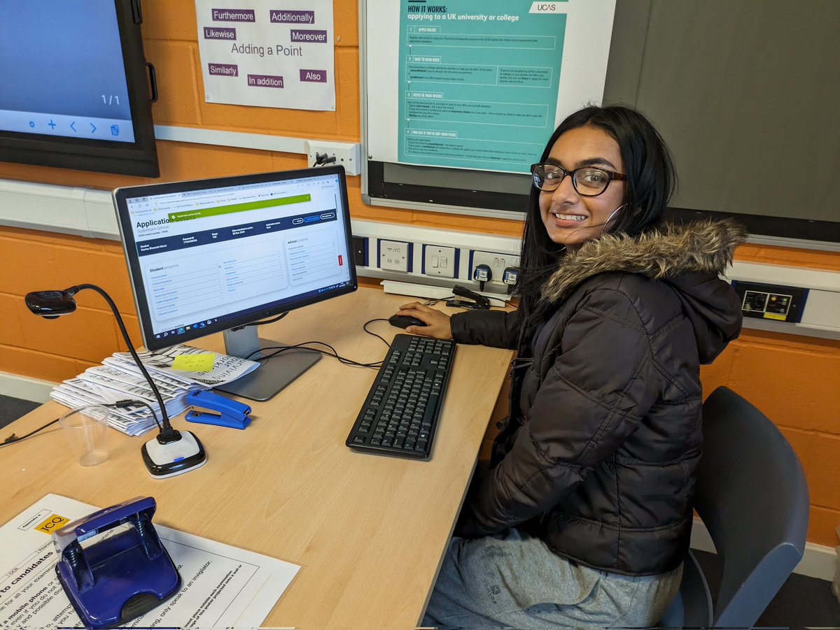 We are delighted to be sending off Karina's application to study bio medical science at university.