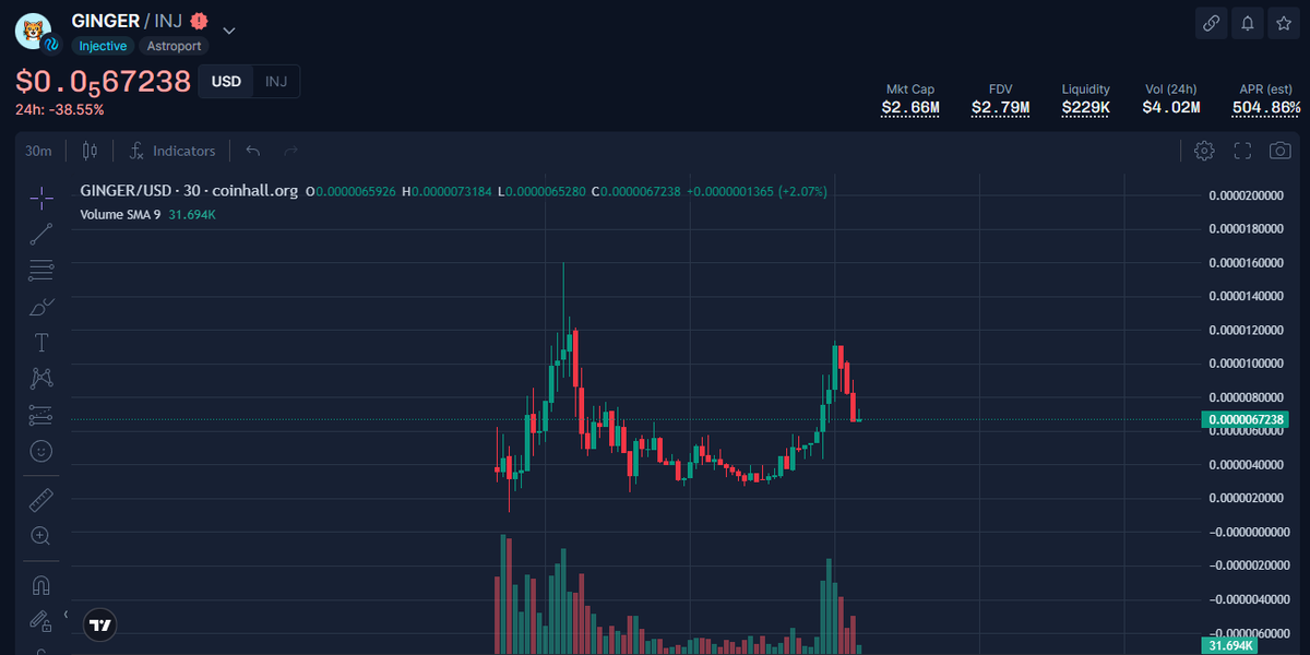 3️⃣ <a href="/Ginger_INJ/">Ginger</a>

🔵 $GINGER
Price: $0.0000067
Market Cap: $2.68M