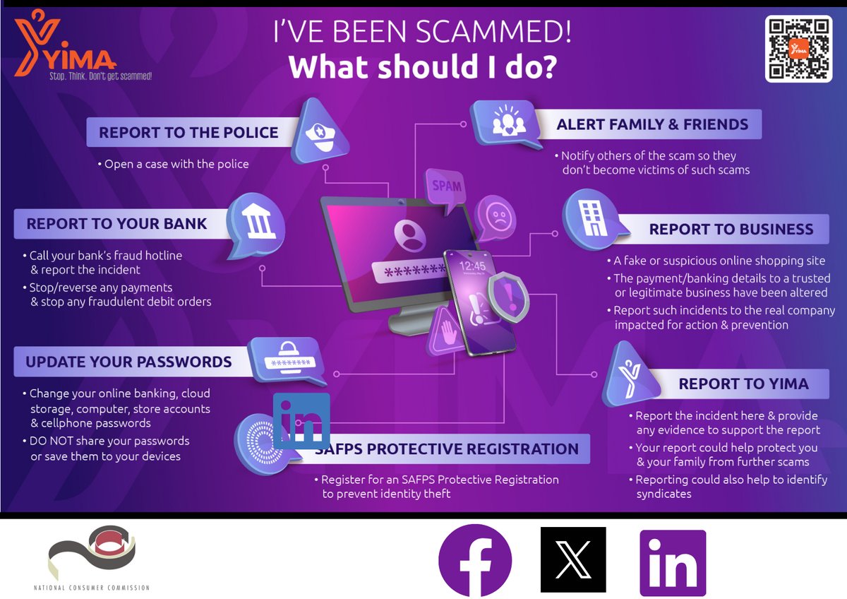 The National Consumer Commission (NCC) (@thencc_rsa) on Twitter photo We encourage consumers to complete the scams awareness and prevention efforts using Yima services.
Remember to scan the QR code!
<a href="/PhethoN/">Ke Phetho_ZA🇿🇦</a>
<a href="/Margemonic/">Margery Mouton</a>
<a href="/The_RealHillz/">Hillary</a>
<a href="/joeslolo/">Joe Slolo</a>
#Yima
#FraudPreventionServices
#Consumerprotection
#ConsumerRights We encourage consumers to complete the scams awareness and prevention efforts using Yima services.
Remember to scan the QR code!
<a href="/PhethoN/">Ke Phetho_ZA🇿🇦</a>
<a href="/Margemonic/">Margery Mouton</a>
<a href="/The_RealHillz/">Hillary</a>
<a href="/joeslolo/">Joe Slolo</a>
#Yima
#FraudPreventionServices
#Consumerprotection
#ConsumerRights