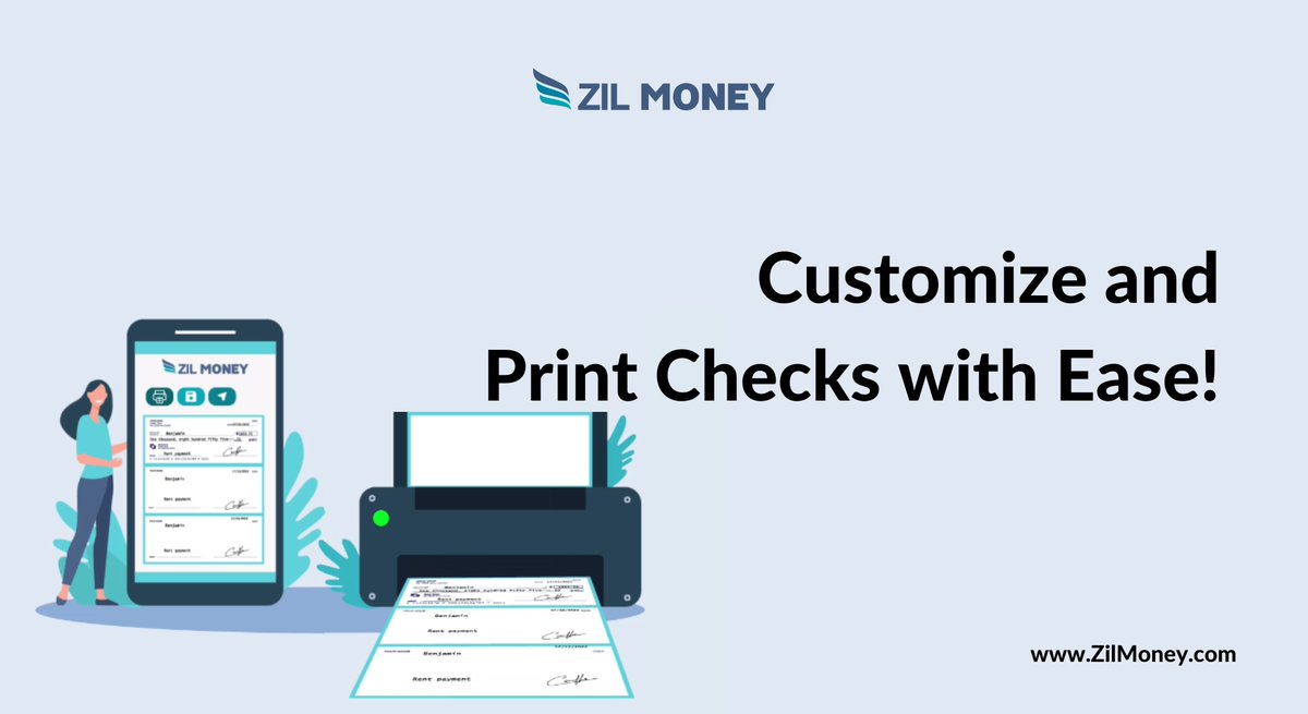 ZilMoney's tweet photo. https://t.co/XGBd1dPmZ1 is the best blank check printing software, where you can customize and print your checks on blank check paper using any printer.
Learn more: https://t.co/MlKyFRsEup
#BlankCheckPrintingSoftware #CheckPrintingSoftware https://t.co/dgLyRymGlA