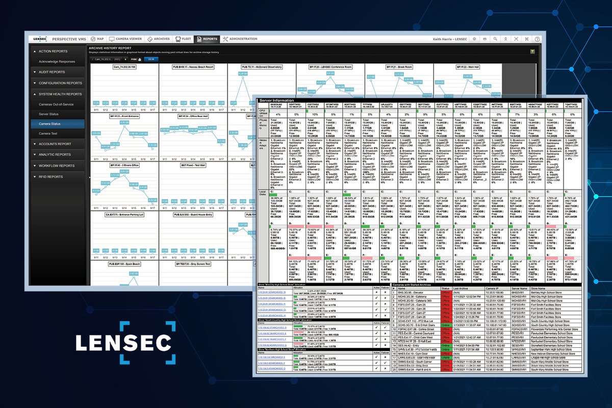 LENSEC's tweet image. Perspective VMS keeps you in the driver's seat with real-time alerts and comprehensive reports about Cameras, Servers and Storage health status. Stay ahead of potential issues and experience rapid resolutions, ensuring uninterrupted workflow. 📈💻

#lensec #pvms #perspectivevms
