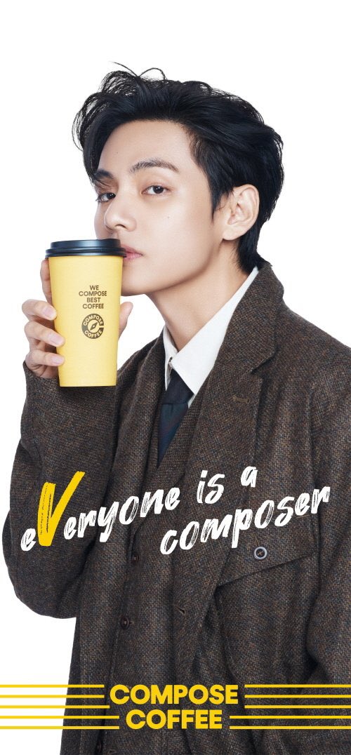 becauseof1230's tweet photo. Taehyung has been selected as the new model for Compose Coffee https://t.co/EoD9d1M2HD