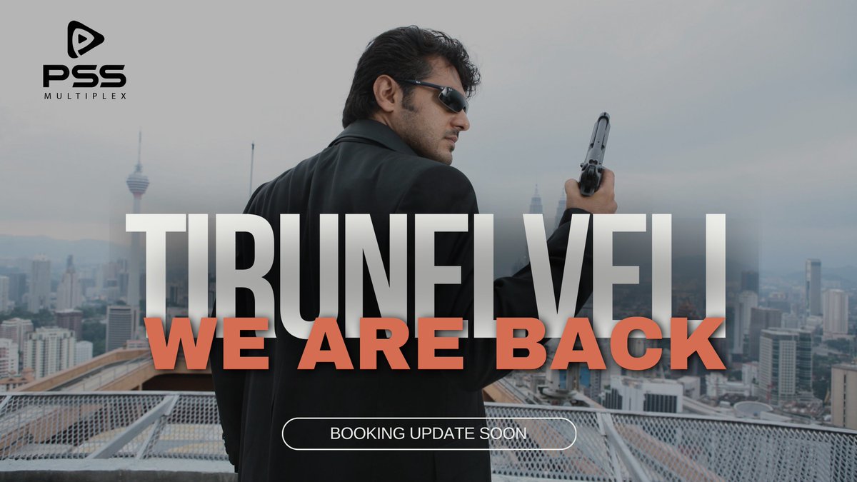 Hello Nellai, We are Back guys after the Heavy Rain, We will update you shortly about the bookings of the new movies of this weekend at PSS Multiplex, Tirunelveli. Wait for the official announcement #Weareback #Bookingsupdatesoon #comeback #PssMultiplex #Tirunelveli