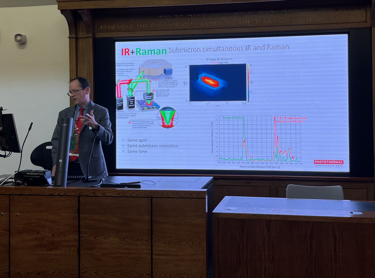 mkansiz5's tweet photo. Excited to be here at the IRDG Christmas meeting in London and proud to share that Craig Prater has just given his keynote talk on “The Emergence of Multimodal Super-Resolution Photothermal Infrared Spectroscopy” in celebration of his recent William-Wright award 😀 https://t.co/SEvkoKK5pJ