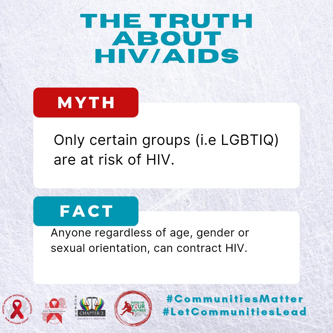 MphoBuntse's tweet image. The @SA_AIDSCOUNCIL #WavesProject is in full swing and I would like to share with you some myths and facts about HIV. #CommunitiesMatter #LetCommunitiesLead #LGBTIQSector @AccessChapter2 @Showmeyournumb1