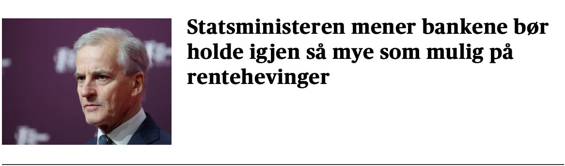 Alltid like morsomt når den desidert største eieren i en bank oppfordrer banker til å 'holde igjen', mens 'egen' bank dropper rådet: