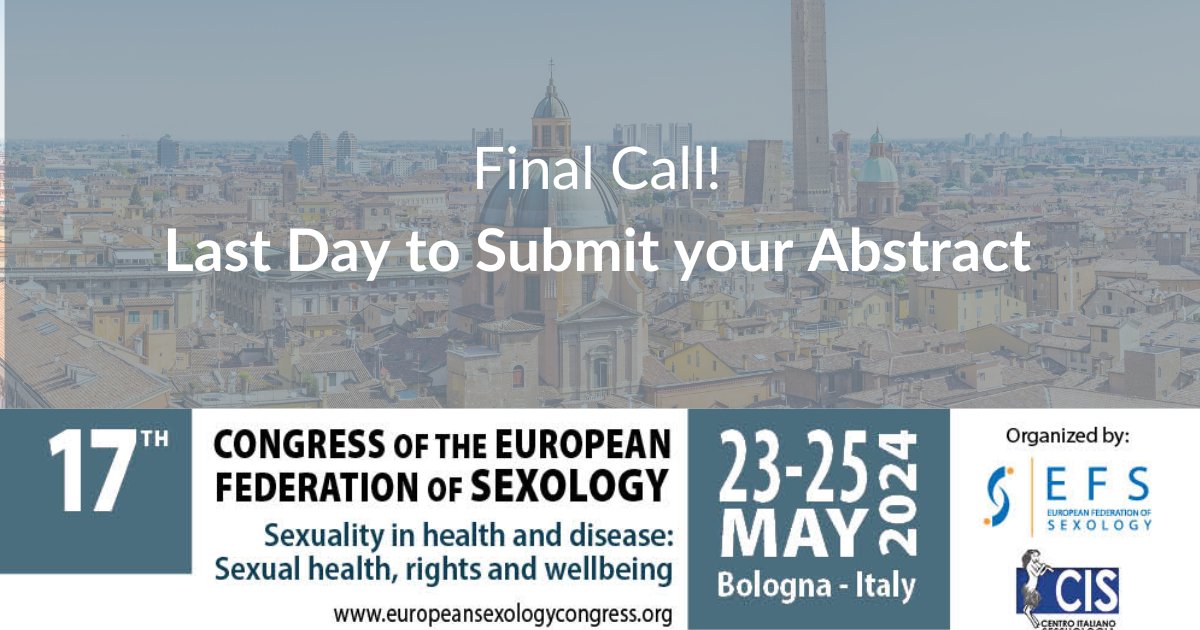 EFS_Sexology's tweet image. Final Call - ⌛Less than 24 hours left to submit your abstract for the #EFS24. This is the last call for abstract submissions! 
📄Submit your abstract now: europeansexologycongress.org/abstract-submi…

europeansexologycongress.org
#ConferenceOpportunity #SubmitYourAbstract