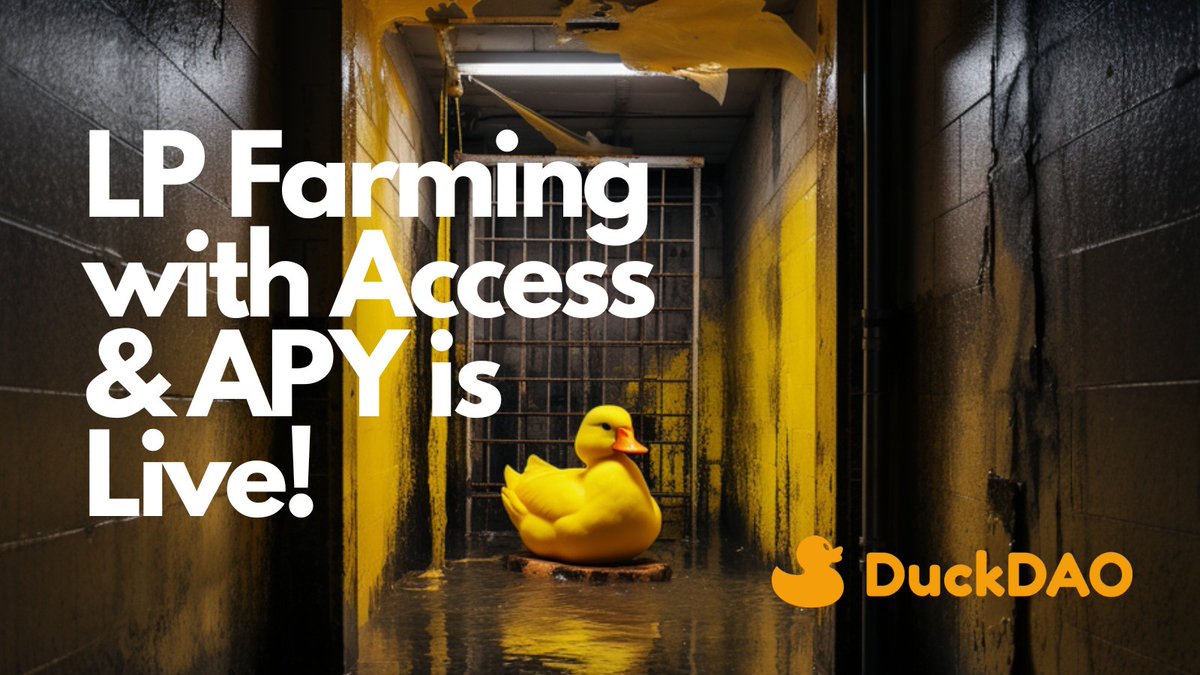 Listen up, mates! Wanna turn your LP tokens into your own badass money-making inmates? Send 'em to DuckDAO Prison! They'll do the hard time, you'll reap the Bribes. So, ready to become a f**king warden?

Read more about that here: duckdao.io/blog/duckpriso…

#DuckDAO #PrisonFarm