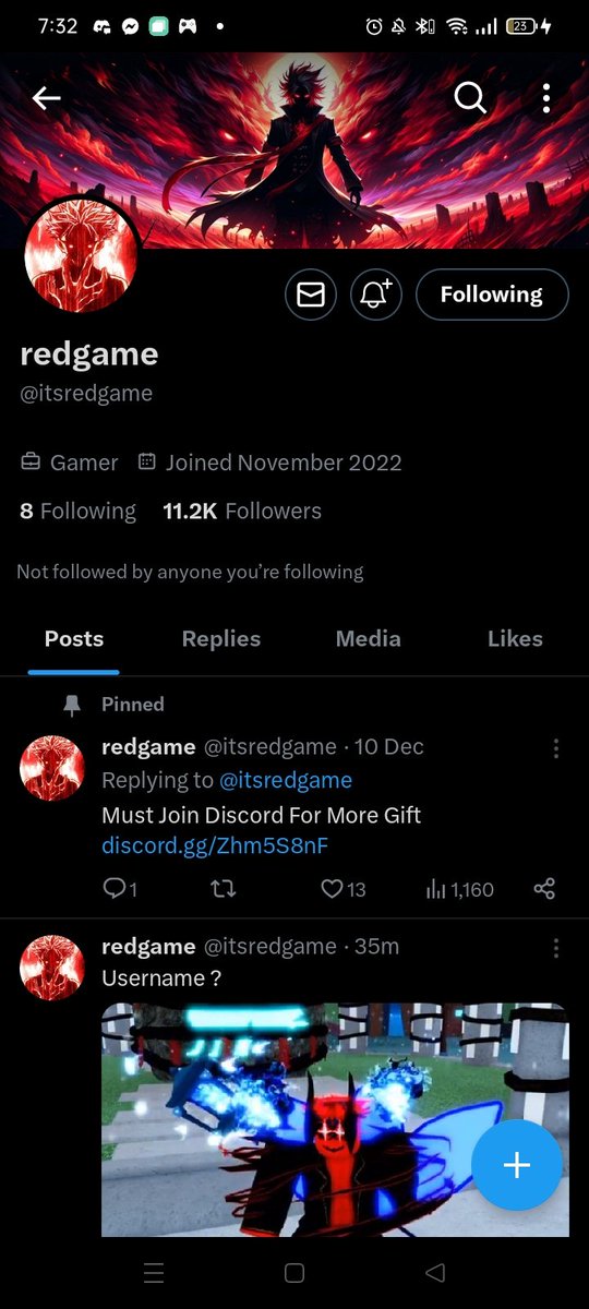 BalatariaMark's tweet photo. @itsredgame Pls i did all I was a player since 2020 https://t.co/nvUpLNeVcK