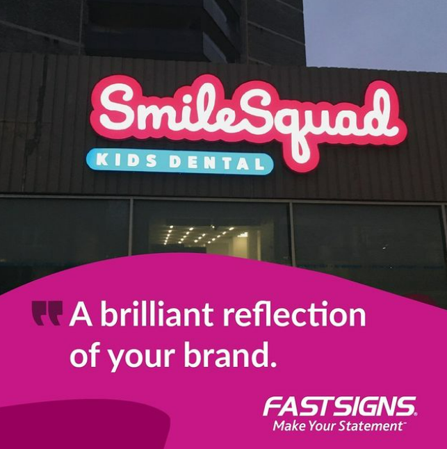 Greet your customer with a burst of brightness, setting the tone for a visit that's all about a dazzling smile! #MakeYourStatement #FASTSIGNS #linkinbio
