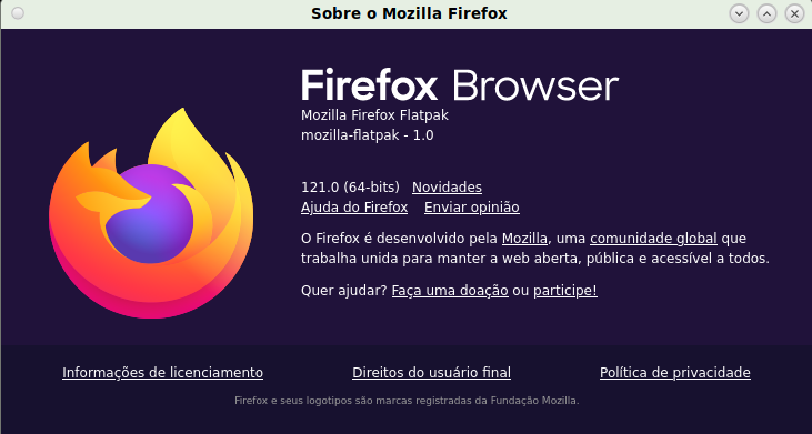 Firefox 121 já está disponível, novidades: agora está padrão para o compositor Wayland, possibilidade de ativação de links sublinhados, visualizador de PDF com botão para exclusão de desenhos e imagens, correções de segurança, etc. #firefox #debian #browser @CanaimaGNULinux