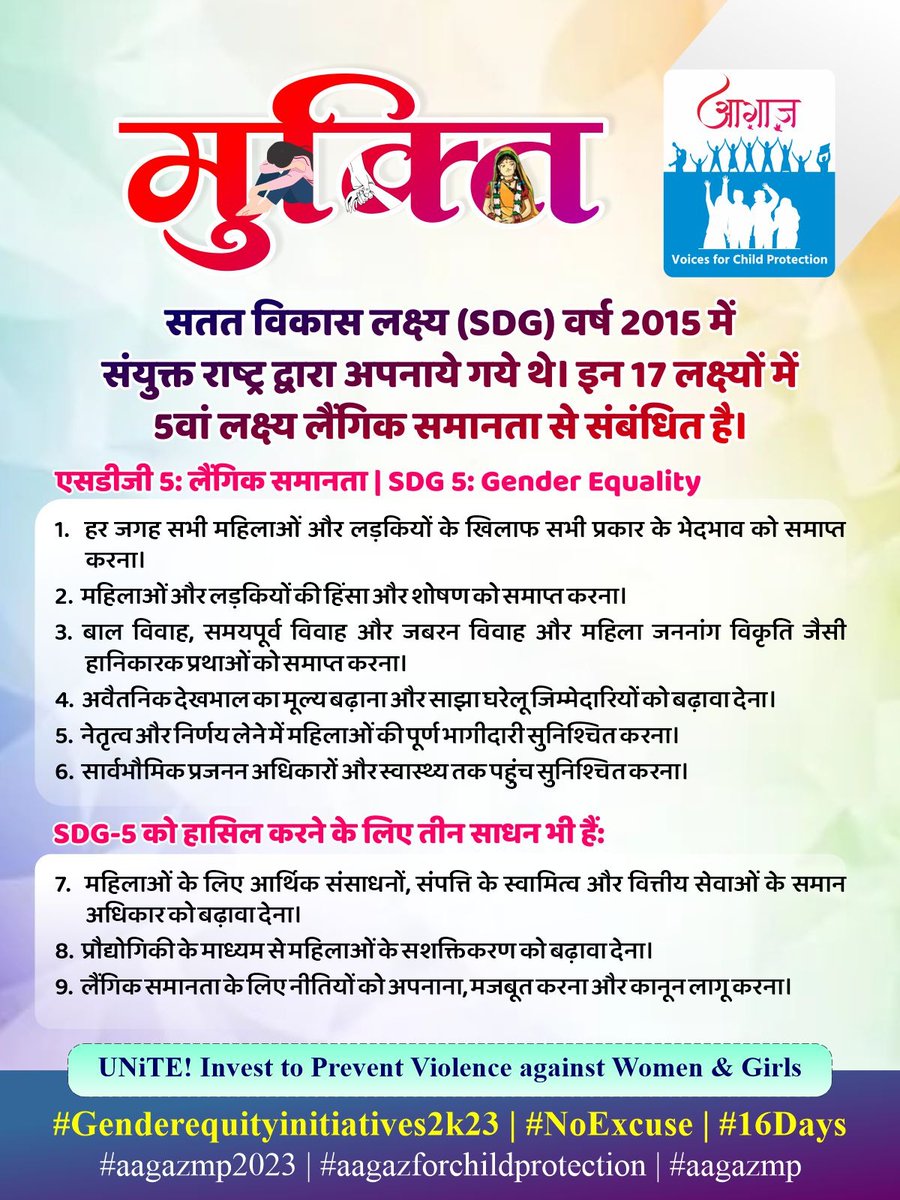 halkeveer08's tweet photo. सतत विकास लक्ष्य (SDG) वर्ष 2015 में संयुक्त राष्ट्र द्वारा अपनाए गए 17 लक्ष्य में पांचवा लक्ष्य लैंगिक समानता से संबंधित।
#genderequityinitiative2k23
#aagazmp2023
#aagazforchildprotection
#aagazmp https://t.co/QqsjcEDd4Y