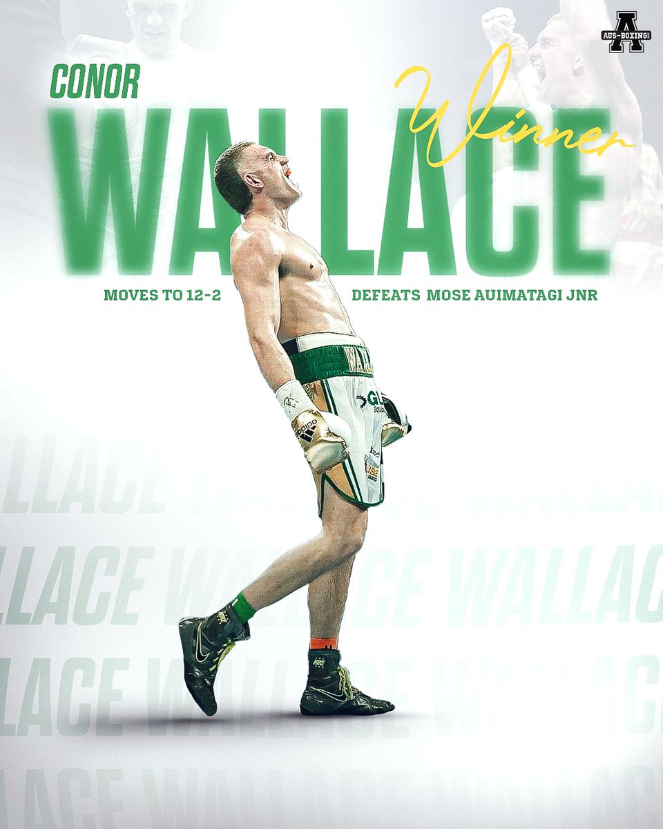 ausboxing's tweet photo. Clinical. Dominant. Effective.

Conor Wallace becomes just the second fighter to halt Mose Auimatagi Jr, as referee Phillip Holiday calls the fight in the sixth round.

#ozboxing #boxing https://t.co/TcSgqkIi9u