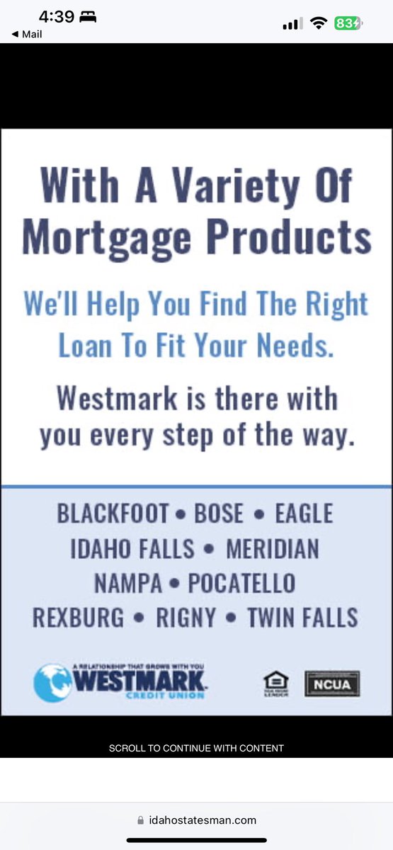 joseph_kibbe's tweet photo. @WestmarkCreditU It’s Rigby Idaho. #Typo. https://t.co/ke4PZ7wZ4W