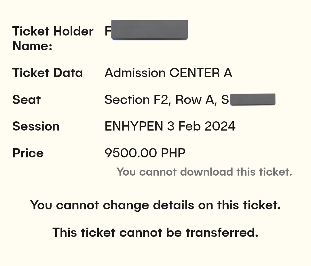 WTS LFB
[Pls help RT]

Selling extra ticket at face value
I'll help with the transfer

CENTER A SECTION F2 ROW A
Original Price - 9600 Php

DM <a href="/ENgel_Ef/">e ᴱᴺ⁻⁷ | ✨✨✨</a> if you are interested

#FATE_IN_NEWCLARKCITY 
#ENHYPEN 
ENHYPEN FATE TOUR IN NCC