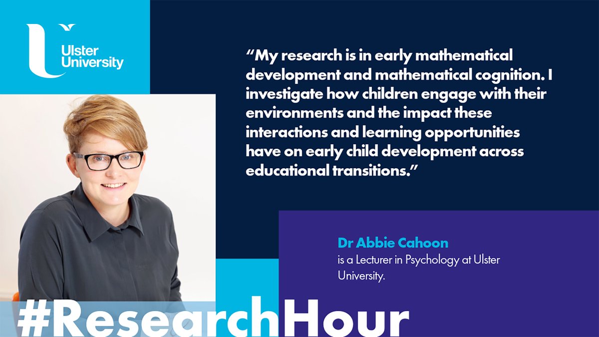 #ResearchHour 

First up is @drabbiecahoon, a lecturer at @UlsterUni.

Abbie investigates child development cross-culturally, working towards the Sustainable Development Goals of Quality Education and Reduced Inequalities.  

Read more: ulster.ac.uk/research/resea…  

#WeAreUU