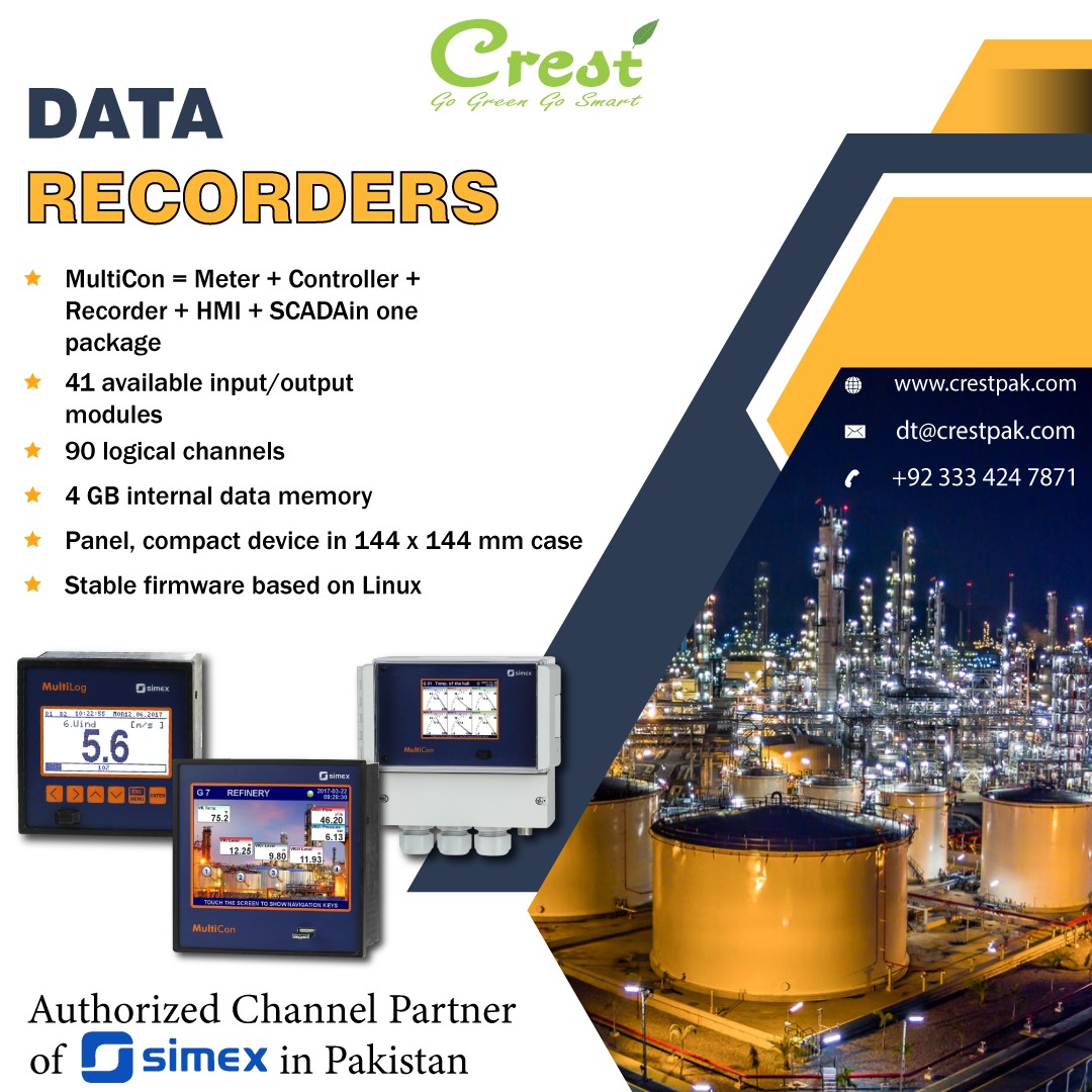 pak_crest's tweet image. Data Recorders
Visit our website for more information:crestpak.com
Contact Us: + 92 333 4247871
Email:info@crestpak.com
#DataRecorders #TemperatureControllers #TerminalRelays #SolidstateRelays
#ElectronicCounters  #Simex  #crestled
#crestpak
#ecrestsoft