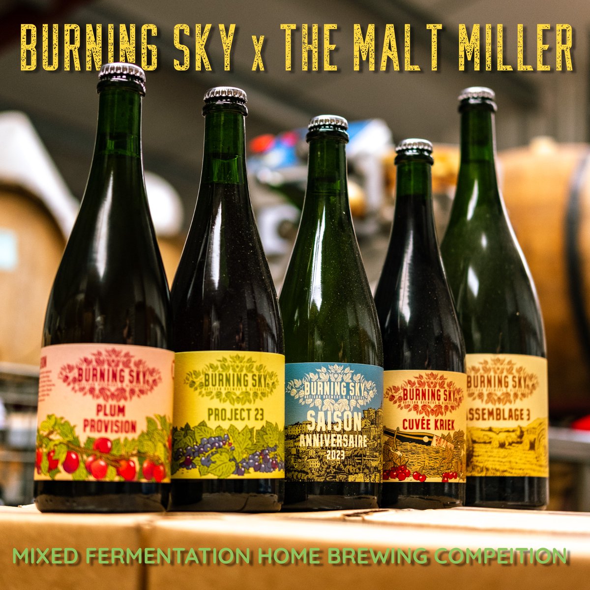 themaltmiller's tweet photo. ENTRIES OPEN!!! 🏃🏻‍♂️

Our quest to find the ultimate home brewed mixed fermentation is now open! We're thrilled to be running this competition with the wonderful @burningskybeer so head on over, check out the amazing prizes and grab your entry while you can! https://t.co/IXnf9FbHq4 https://t.co/GfNL6Ig22N