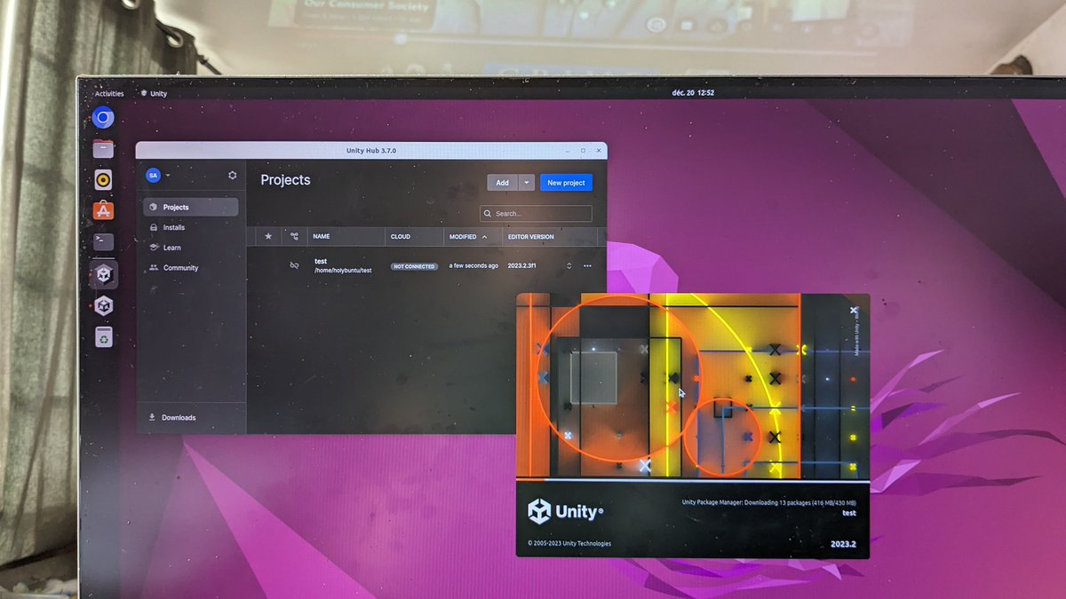 aSMPgame's tweet photo. Testing #unity 2023.2 on #ubuntu 🌈🕹️☯️ https://t.co/Ci6WDXnl8L