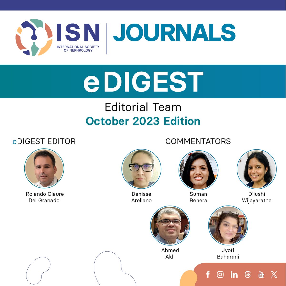 Access the latest edition of the ISN Journals eDigest - with selection of research papers from ISN Journals on the current landscape of gene exploration in kidney care with new insights on the role of genetic markers, pathways, and personalized interventions. ➡️…