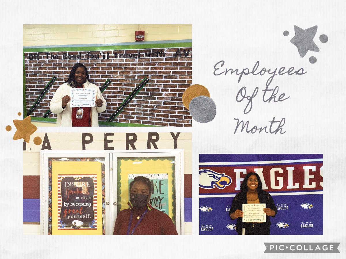 Please help us congratulate the following staff members for being selected Employee of the Month for November! Teacher of the Month: Ashley Kidd; Helping Hands Employee of the Month: Jennifer McGill; and Classified Employee of the Month: Diamante Myers.