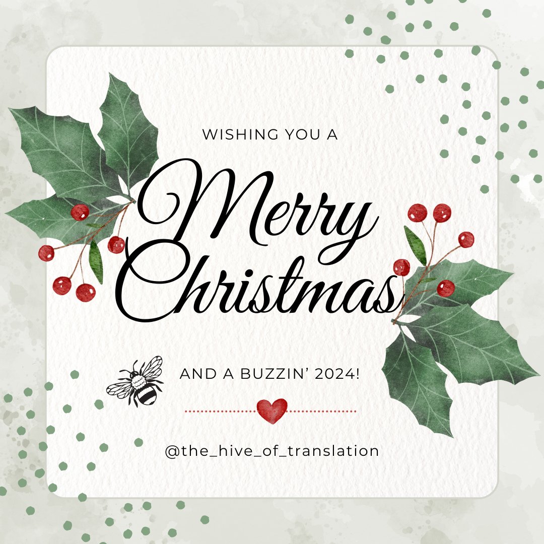 🎄Here's to another year closing &amp; a fresh one beginning! 🎄I wish you a very happy festive season &amp; a prosperous 2024 ✨️ - See you on 3rd Jan! #xl8 #traductora #traductrice #español #français #Pollinators #Apiculture #BeeTheChange #Apicultura #SaveTheBees