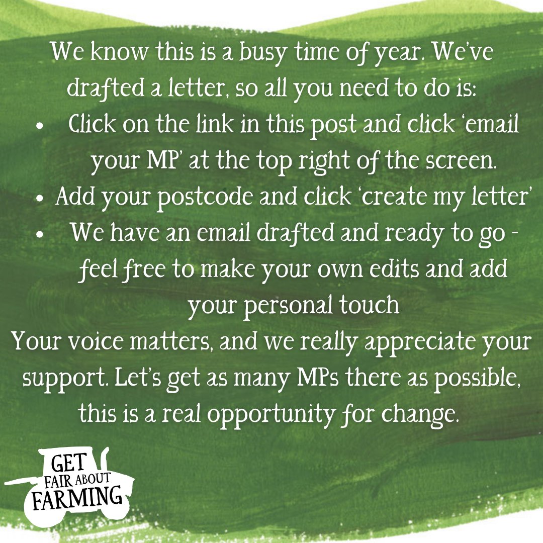On January 22, parliament will debate our #GetFairAboutFarming petition. Can you help by asking your MP to attend? The more we can get there, the more likely that meaningful actions will be taken. We've created a template, so it's quick&easy: getfairaboutfarming.co.uk