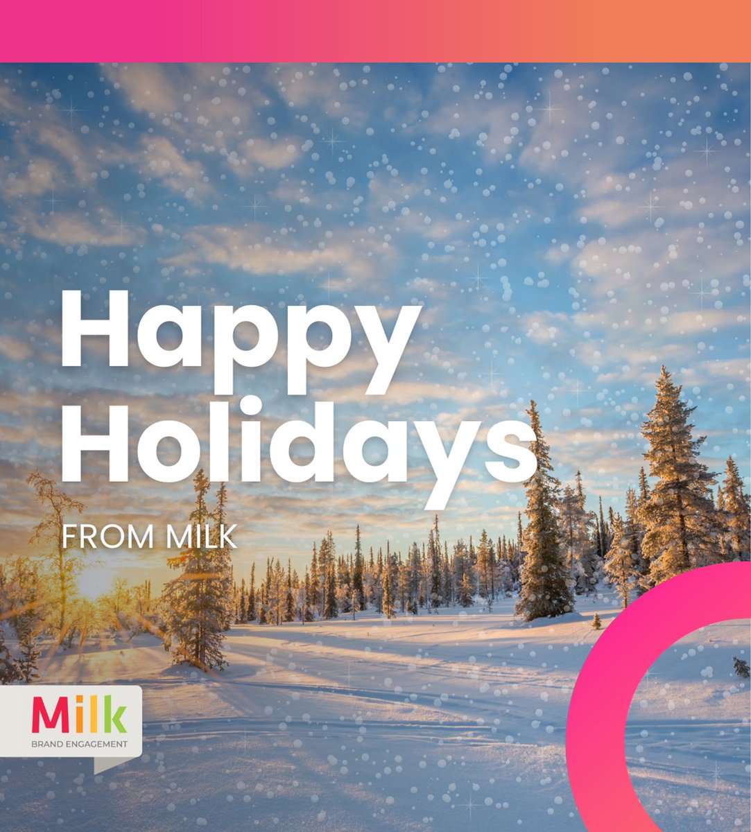 Happy Holidays from Milk! We hope your holidays are filled with joy, laughter and shared moments with loved ones. We’d like to thank you for your continued support throughout 2023, and we look forward to warmly welcoming you into 2024.
