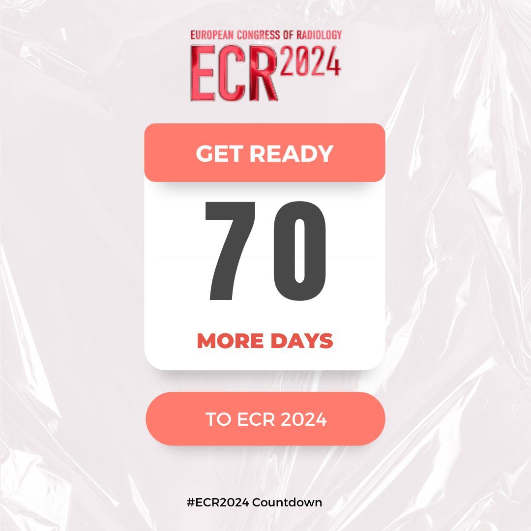 🎉 Excitement building! Just 70 days until #ECR2024! 🚀 Join us for a Radiology extravaganza! 🌟 Secure your spot now—Register for the adventure at buff.ly/3Z3R5kk 🎟️ Don't miss out on the future of imaging! 📆 #CountdownToECR