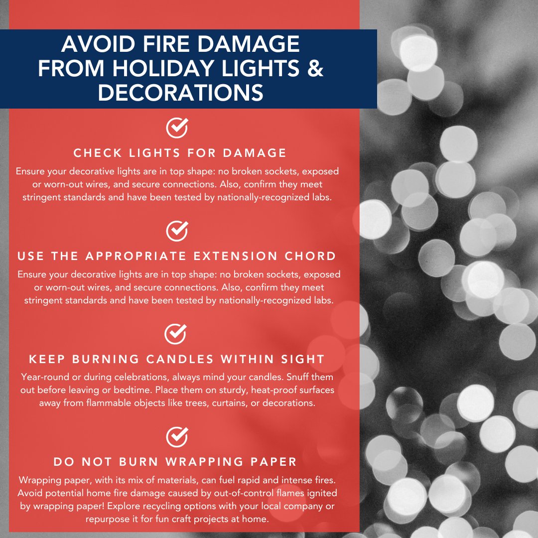 Pittsburgh's winter charm brings joy but also risks. As lights twinkle and spirits rise, remember to stay safe. Fire hazards and accidents with decorations peak during the holidays. Let's make this season merry and accident-free! 🎄🔥 #christmaslights #firestatistics #firedamage